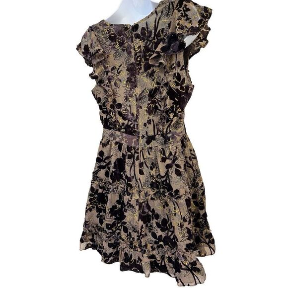 House Of Harlow 1960 X Revolve Mini Dress Purple Velvet Ruffle Deep V Women’s M - Picture 4 of 16